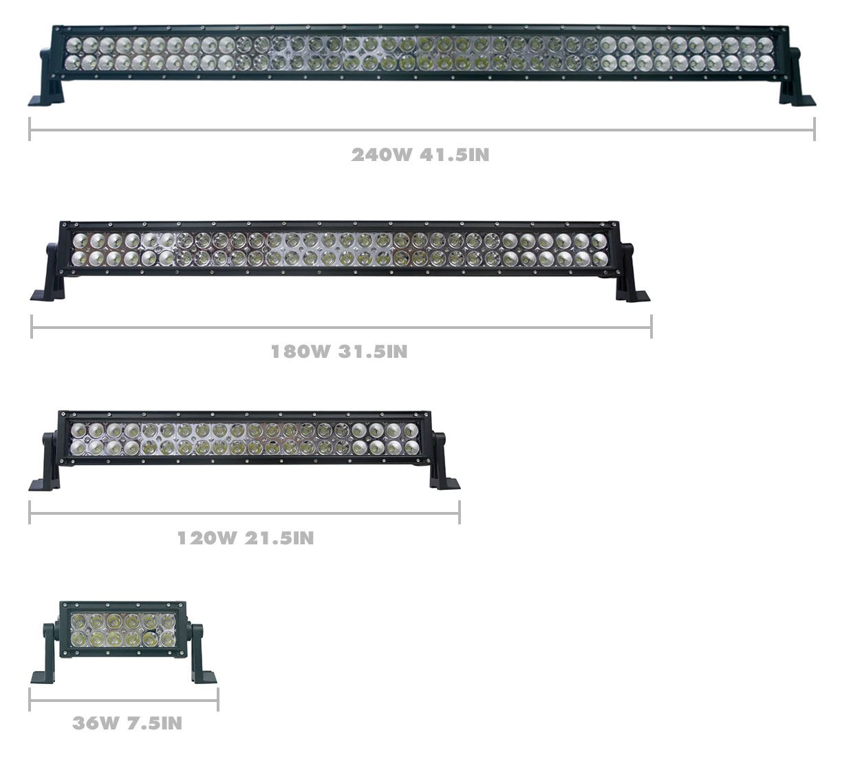 XTX LED Light Bar Sizes XTX LED Light Bar Sizes