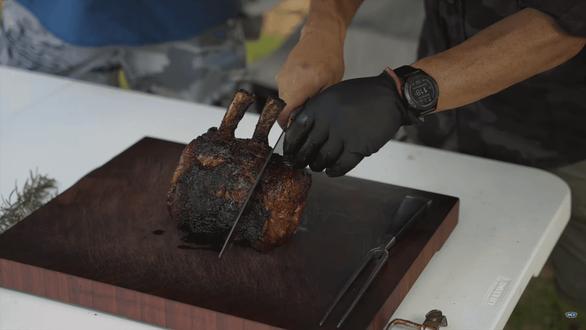 And for the best part, eating! Slicing roast beef